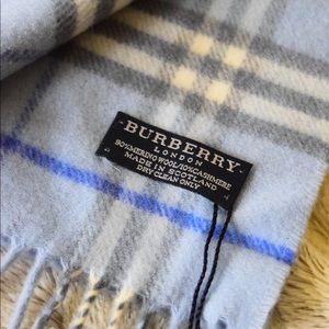 Blue Plaid Burberry merino wool & cashmere scarf
